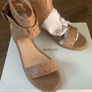 Bohme Daphne Tan Studded Heels - NWT